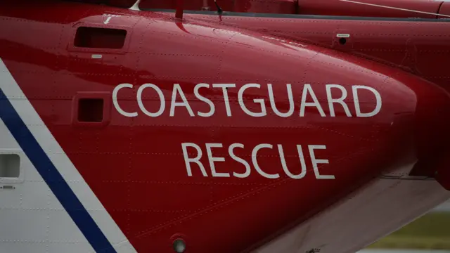 The coastguard helicopter