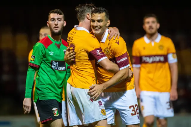 Motherwell scorer Tony Watt celebrates