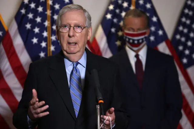 Mitch McConnell speaks on Capitol Hill