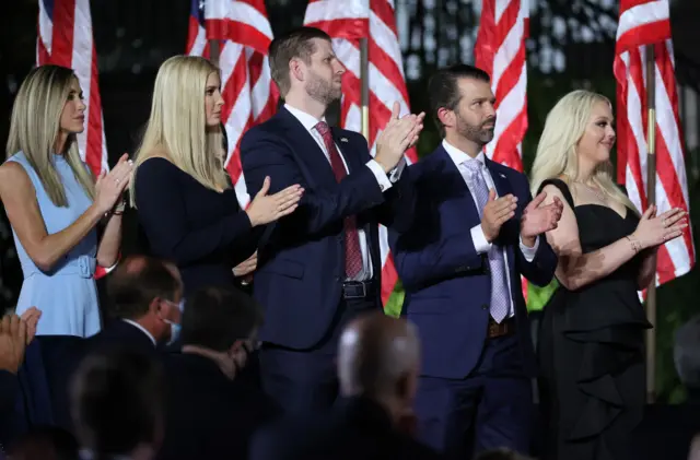 Trump's children applaud him as he speaks