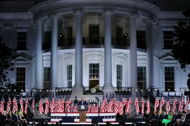 Trump speaks from the White House lawn