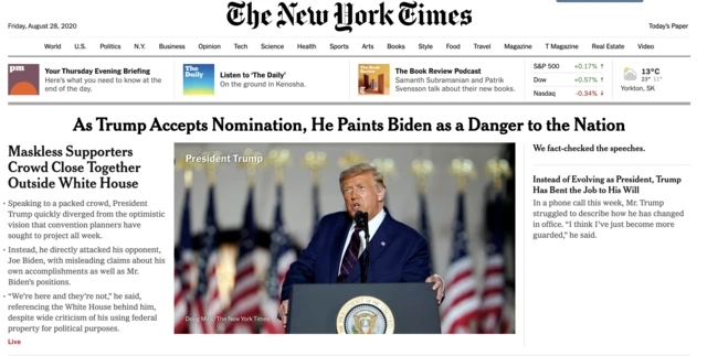 New York Times front page