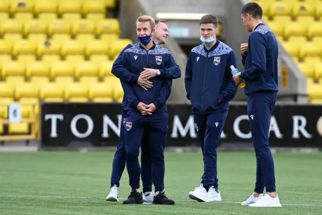 Ross County players in Livingston