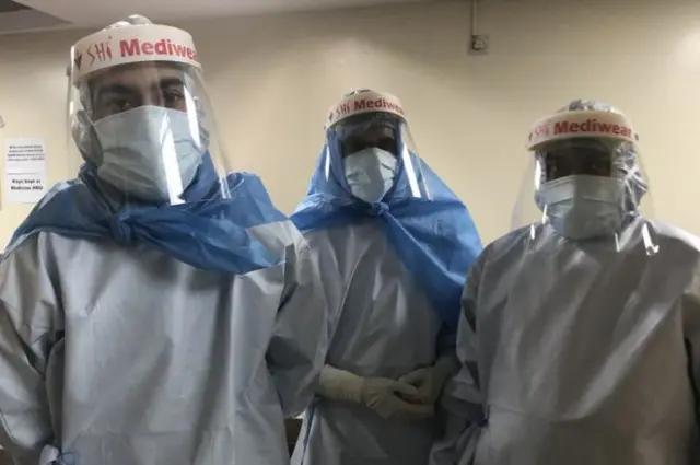 Medical staff in personal protective equipment