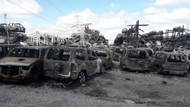 Cars that have been burnt out