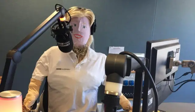 Scarecrow in a radio studio