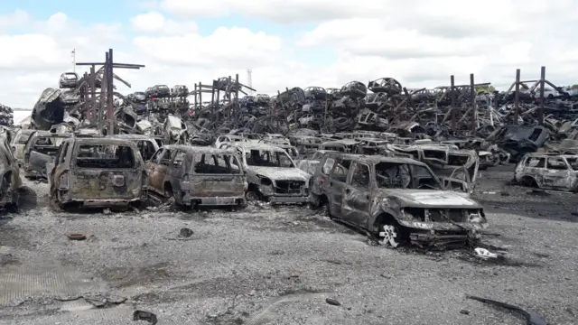 Cars that have been burnt out