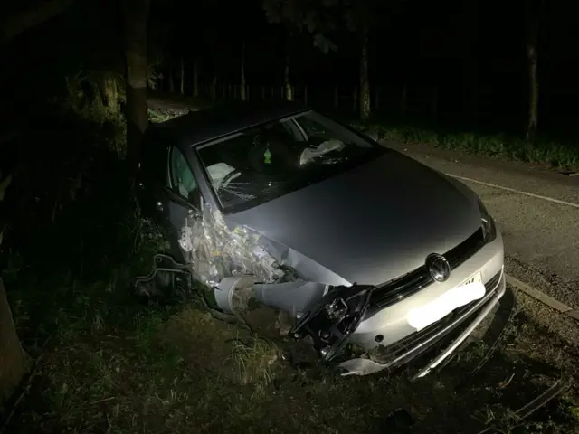 Image of the damaged car