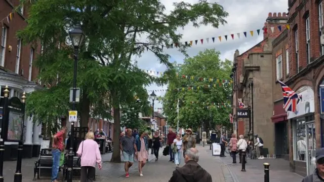 A shopping street in Stone