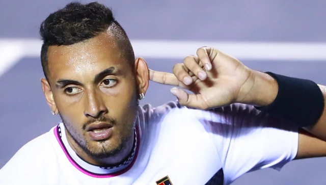 Nick Kyrgios plays up to the crowd