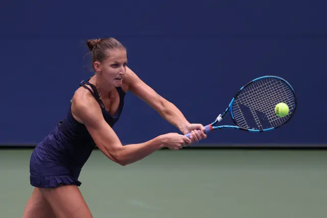 Karolina Pliskova hits the ball