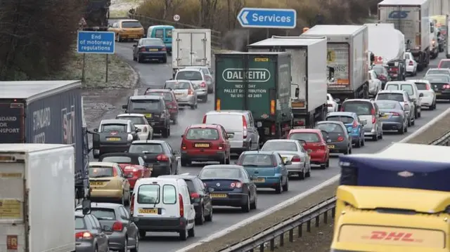 Traffic on the M8