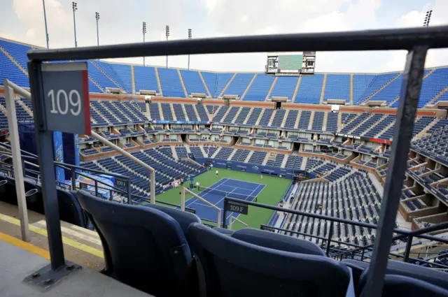 Empty Arthur Ashe stadium