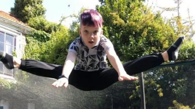 Max on a trampoline