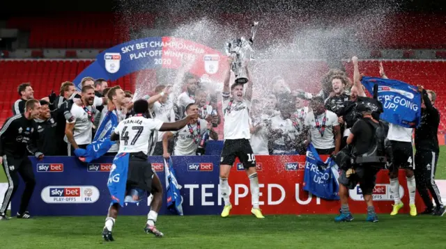 Fulham celebrate promoted