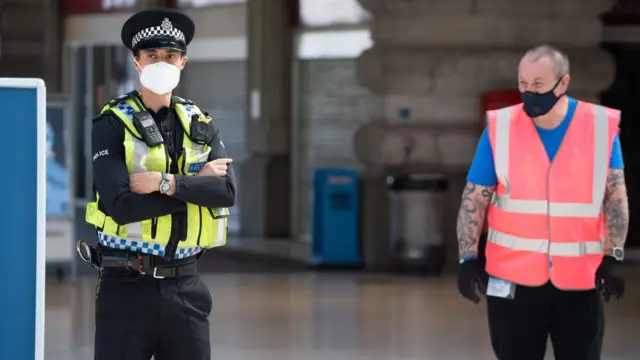 Policeman in mask