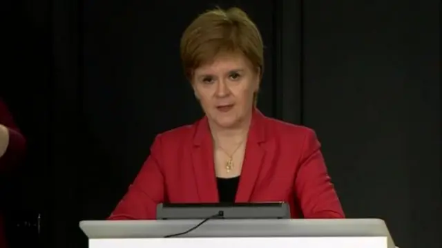 Nicola Sturgeon at today's briefing