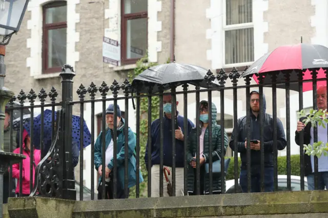 The scene outside St Eugene's Cathedral