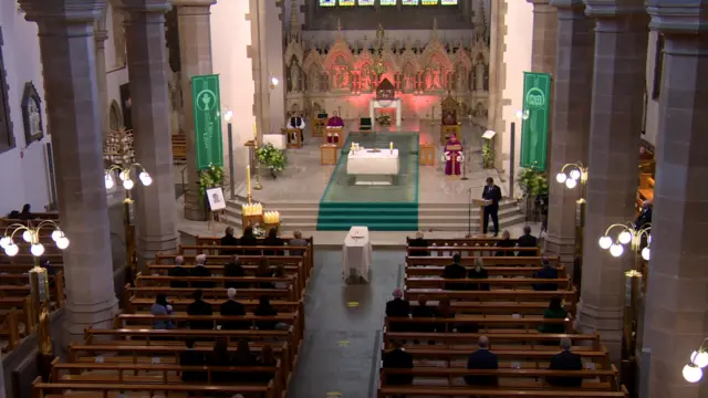 View of congregation in St Eugene's Cathedral