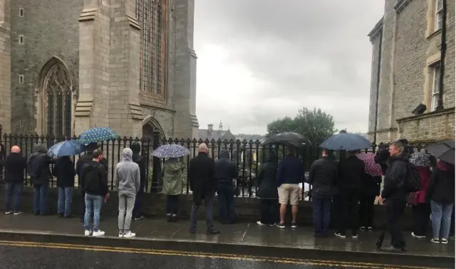 The scene at St Eugene's Cathedral