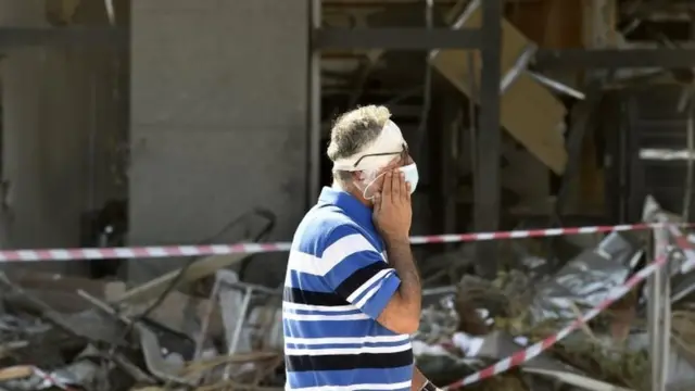 An injured man in Beirut