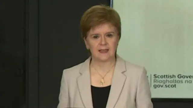 Nicola Sturgeon at today's briefing.