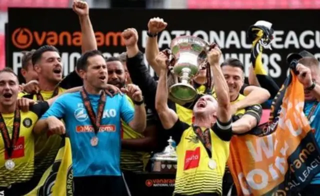 Harrogate Town players celebrating