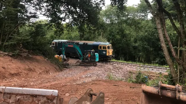 Work has already begun on the landslip