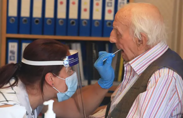 Swab being taken