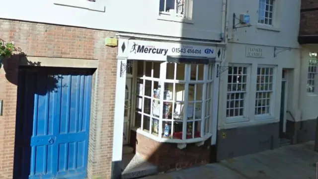 The old Lichfield Mercury office in Lichfield