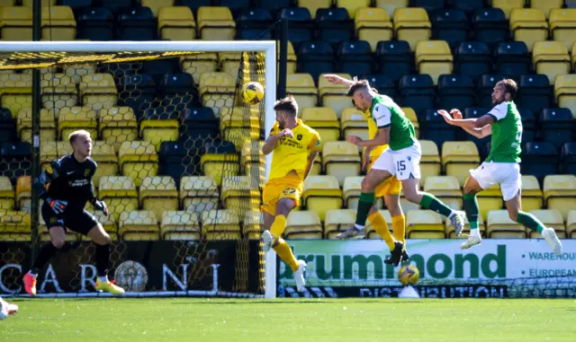 Kevin Nisbet heads in his second goal of the afternoon