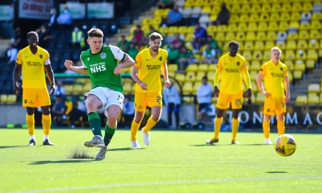 Kevin Nisbet completed his treble from the penalty spot