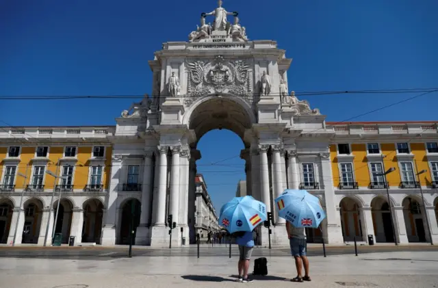 Tour guides in Lisbon in July 2020