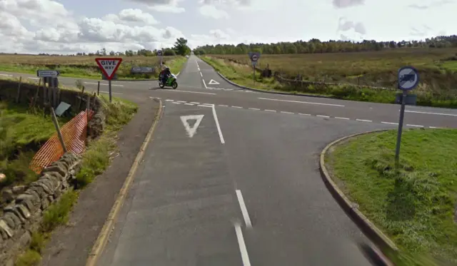 Clodhall Lane junction in Curbar