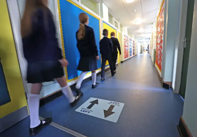 Pupils at St John The Baptist Primary School in West Belfast