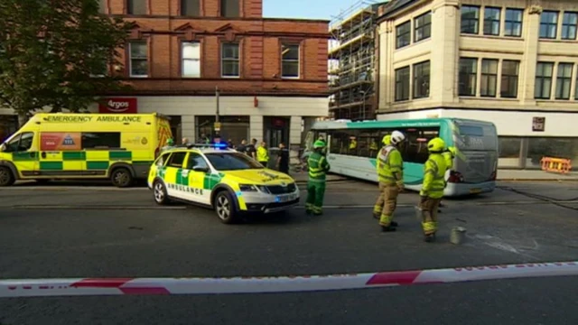 Bus crash in Nottingham