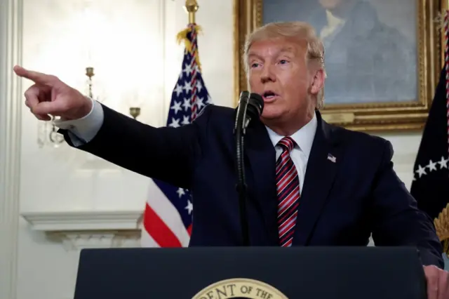 US President Donald Trump at a White House briefing in Washington. Photo: 9 September 2020