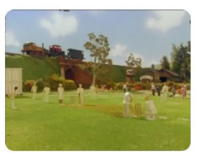 The cricket scene from Thomas the Tank Engine