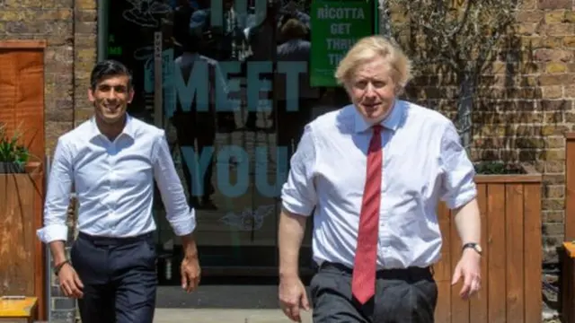 Rishi Sunak and Boris Johnson