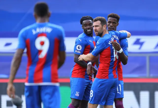 Crystal Palace and Wilfried Zaha celebrate