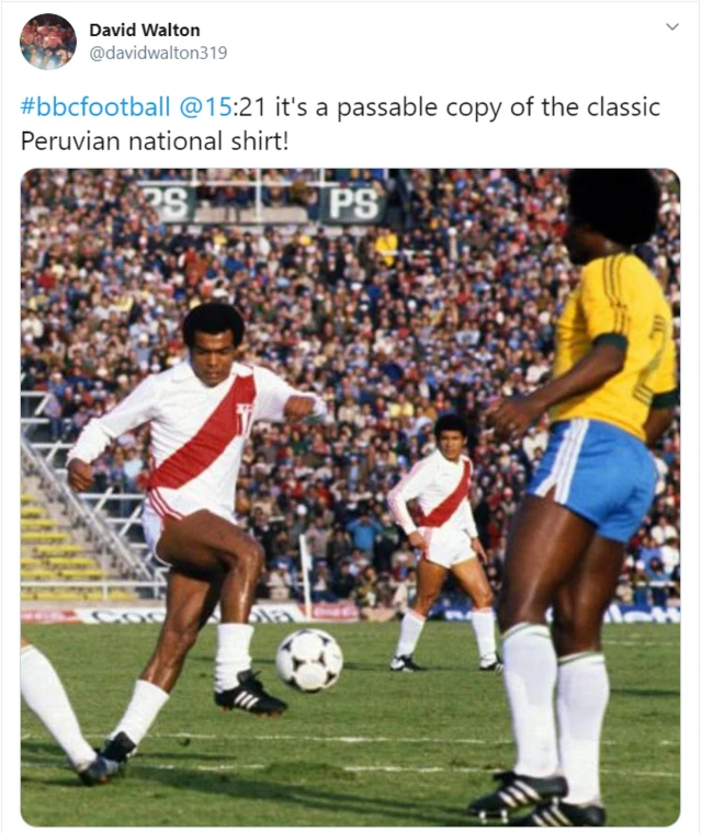 David Walton: It's a passable copy of the classic Peruvian national shirt!