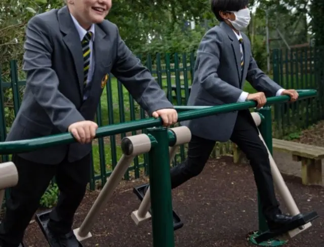 Boys at a play park