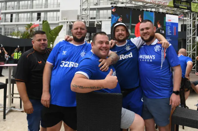 Rangers supporters gather before the Europa League Qualifier against Lincoln Red Imps