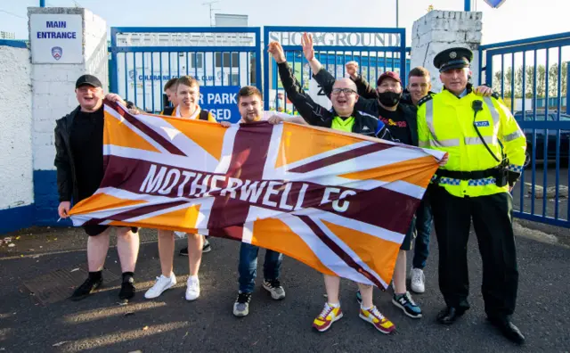 Motherwell fans at The Showgrounds