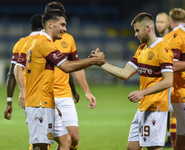 Motherwell's Tony Watt celebrates