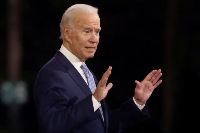 Joe Biden takes part in an outdoor town hall meeting in Scranton, Pennsylvania