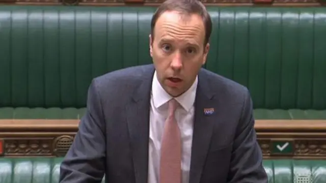 Matt Hancock in the House of Commons
