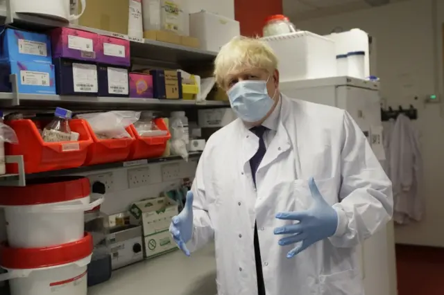 Boris Johnson visiting vaccine centre near Oxford, Sept 18