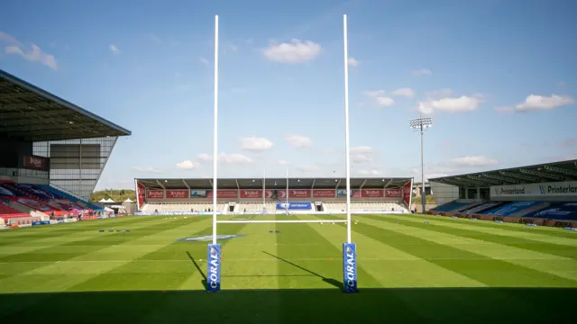 AJ Bell stadium ahead of Challenge Cup quarter-finals