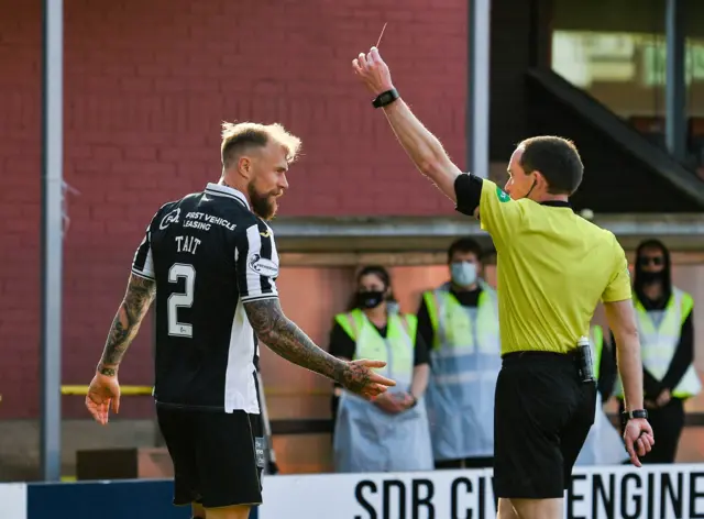 Richard Tait was sent off for St Mirren